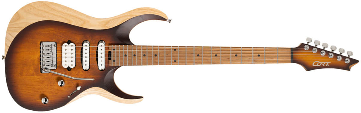 Cort X700 Triality Hss Fishman Fluence Trem Mn - Open Pore Vintage Burst - Guitarra eléctrica con forma de str. - Main picture