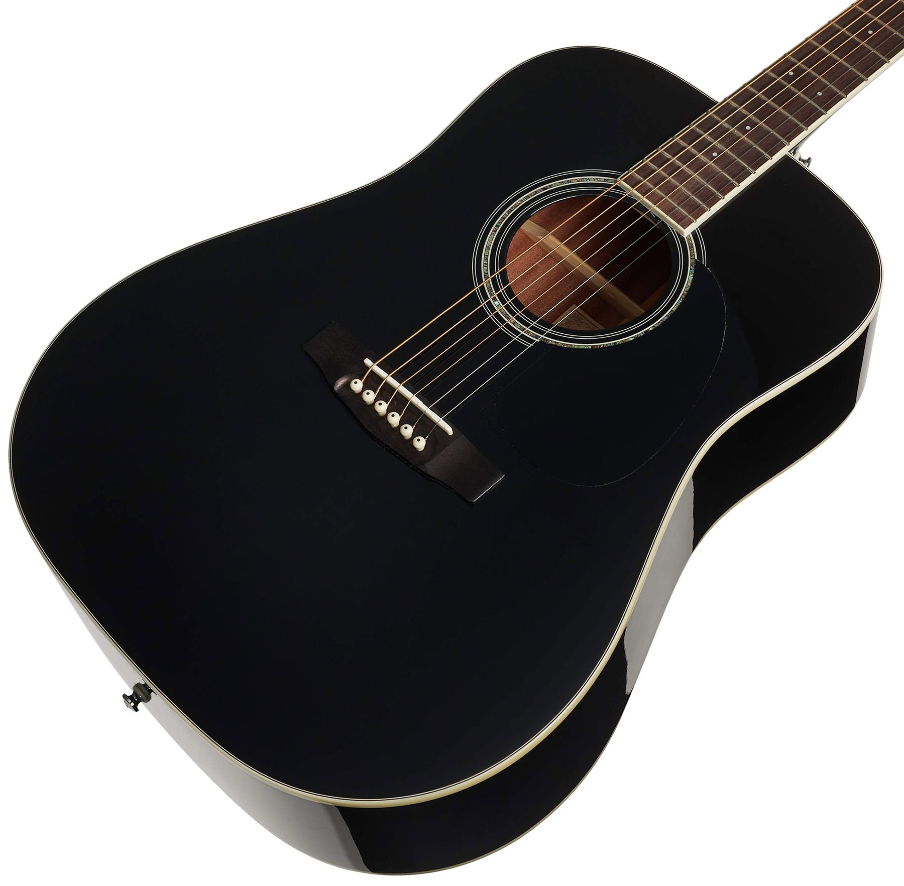 Cort Earth 100 Dreadnought Epicea Acajou Ova - Black Glossy - Guitarra acústica & electro - Variation 2