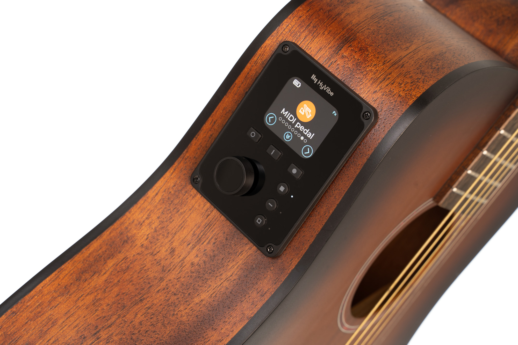 Cort Earth Go Hyvibe Epicea Acajou Lau - Brown Burst - Guitarra folk - Variation 1