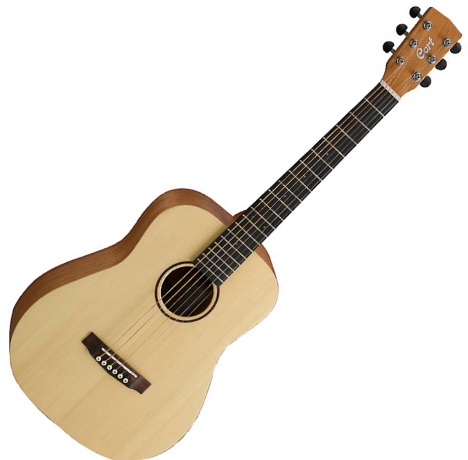 Guitarra acústica de viaje Cort Earth Mini Dreadnought 3/4 Open Pore Natural Satin natural