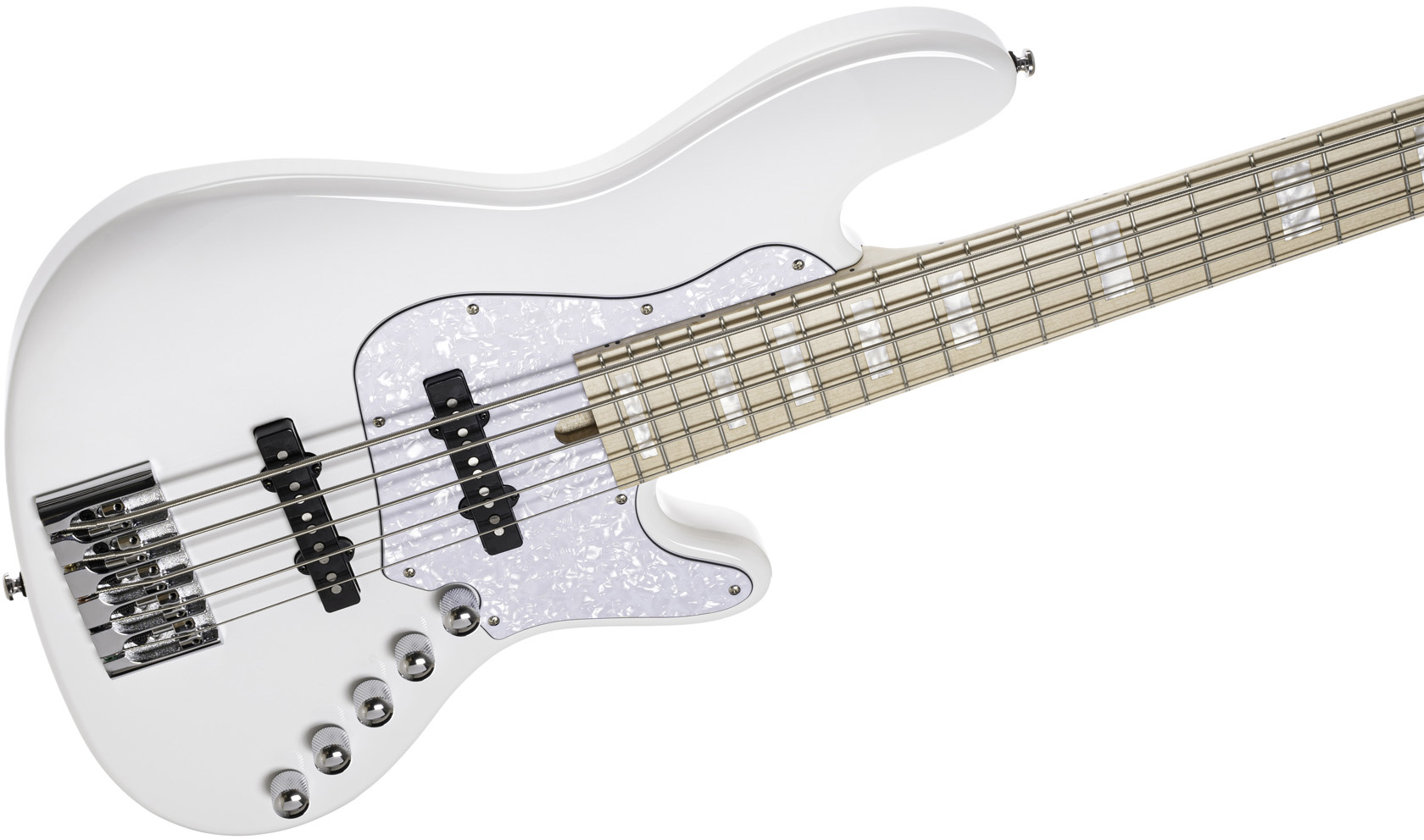 Cort Elrick Njs 5c Active Bartolini Mn - White - Bajo eléctrico de cuerpo sólido - Variation 2