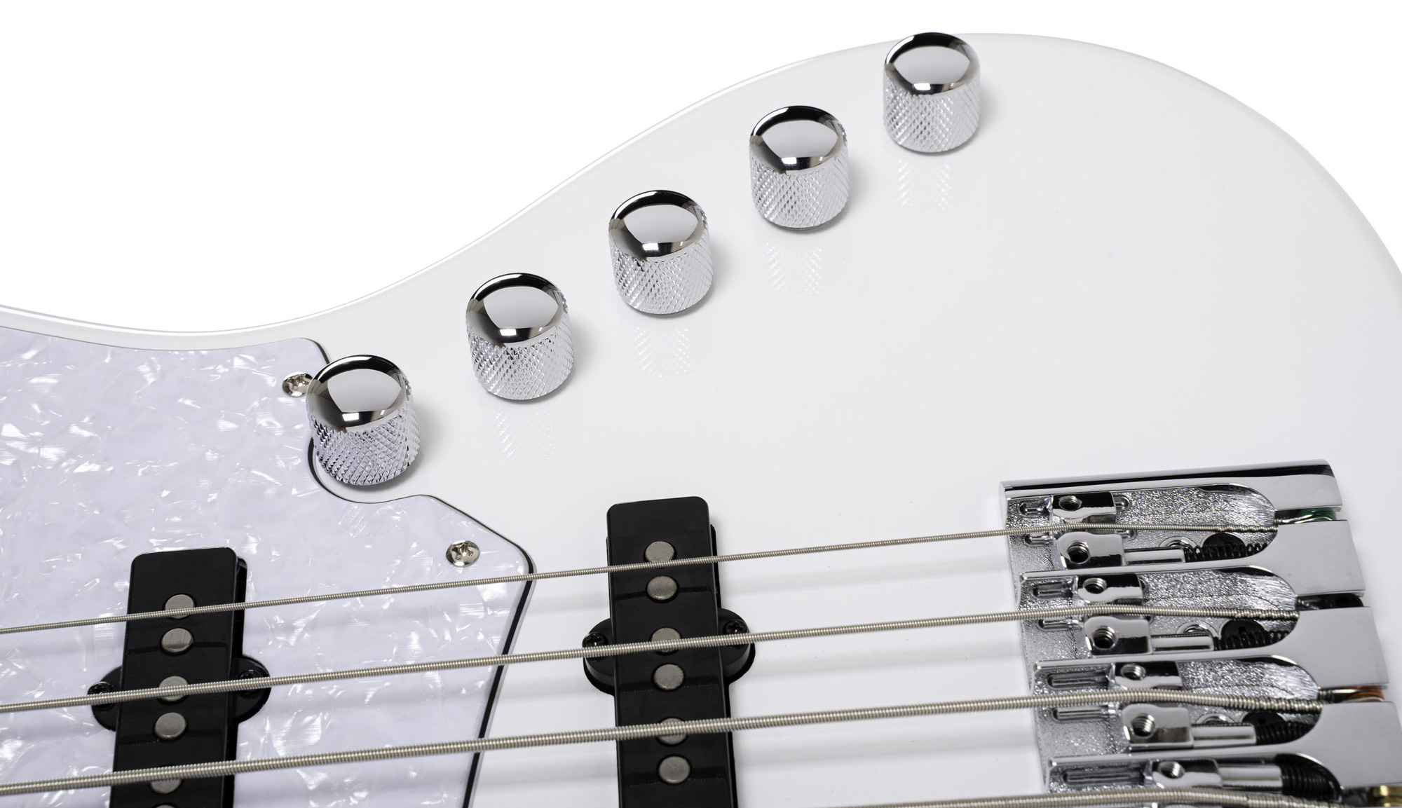 Cort Elrick Njs 5c Active Bartolini Mn - White - Bajo eléctrico de cuerpo sólido - Variation 5