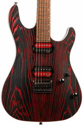 Guitarra eléctrica con forma de str. Cort KX300 - Etched black red