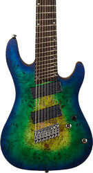 Guitarra electrica de 8 y 9 cuerdas Cort KX508MS - Mariana blue burst