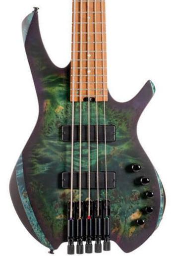 Bajo eléctrico de cuerpo sólido Cort Artisan Space 5-String - Matte Star Dust Green