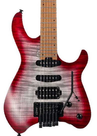Guitarra eléctrica de viaje Cort Space G6TR - Gloss Lava