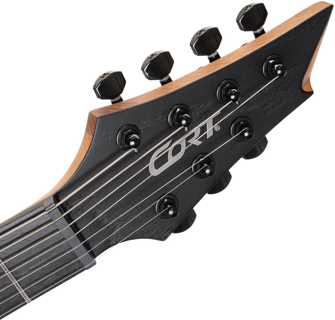 Cort Kx707 Evertune 2h Seymour Duncan Ht Eb - Open Pore Black - Guitarra eléctrica de 7 cuerdas - Variation 7