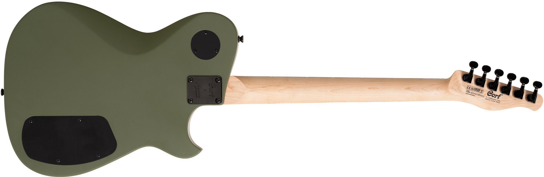 Cort Matthew Bellamy Mbm2h Gaucher Signature 2h Ht Lau - Satin Olive Green - Guitarra eléctrica con forma de tel - Variation 1