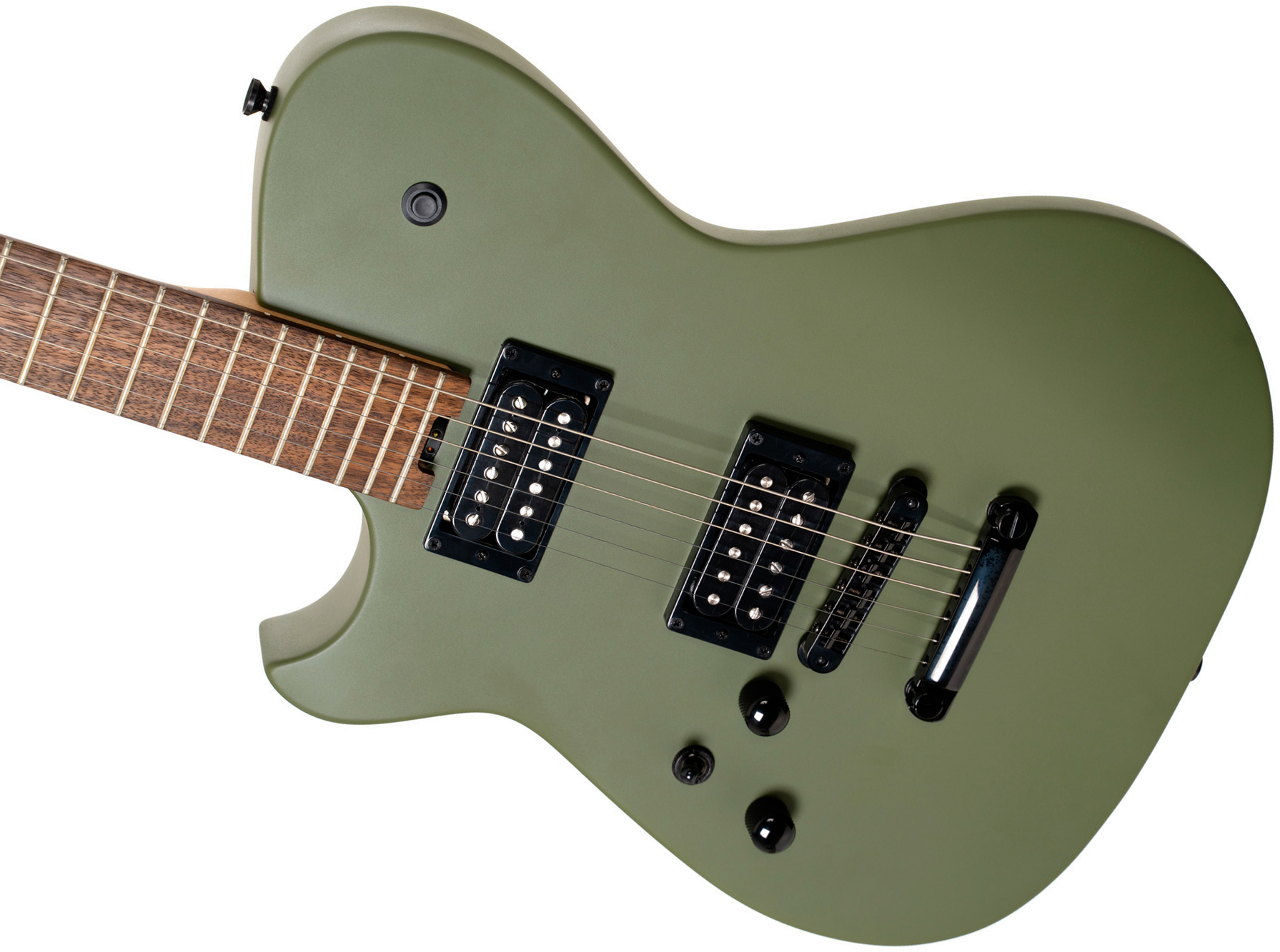 Cort Matthew Bellamy Mbm2h Gaucher Signature 2h Ht Lau - Satin Olive Green - Guitarra eléctrica con forma de tel - Variation 2