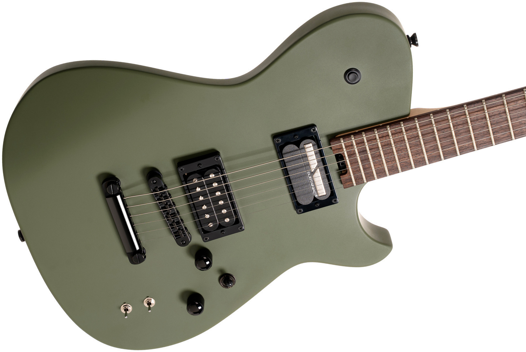 Cort Matthew Bellamy Mbm2h Sustainiac Meta Signature 2h Ht Lau - Satin Olive Green - Guitarra eléctrica con forma de tel - Variation 2