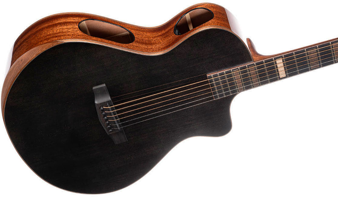Cort Modern Masterpiece Concert Cw Epicea Acajou Eb - Black - Guitarra folk - Variation 2