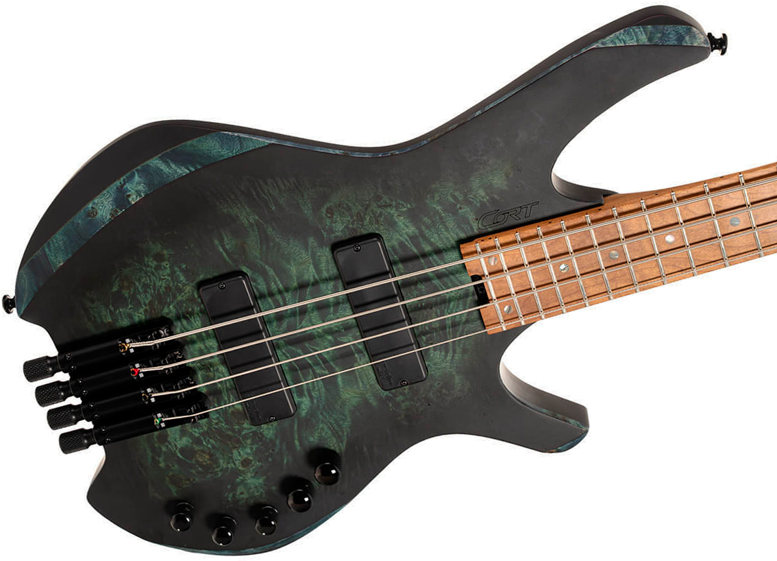 Cort Space 4c Artisan Active Bartolini Mn - Star Dust Green - Bajo eléctrico de cuerpo sólido - Variation 2