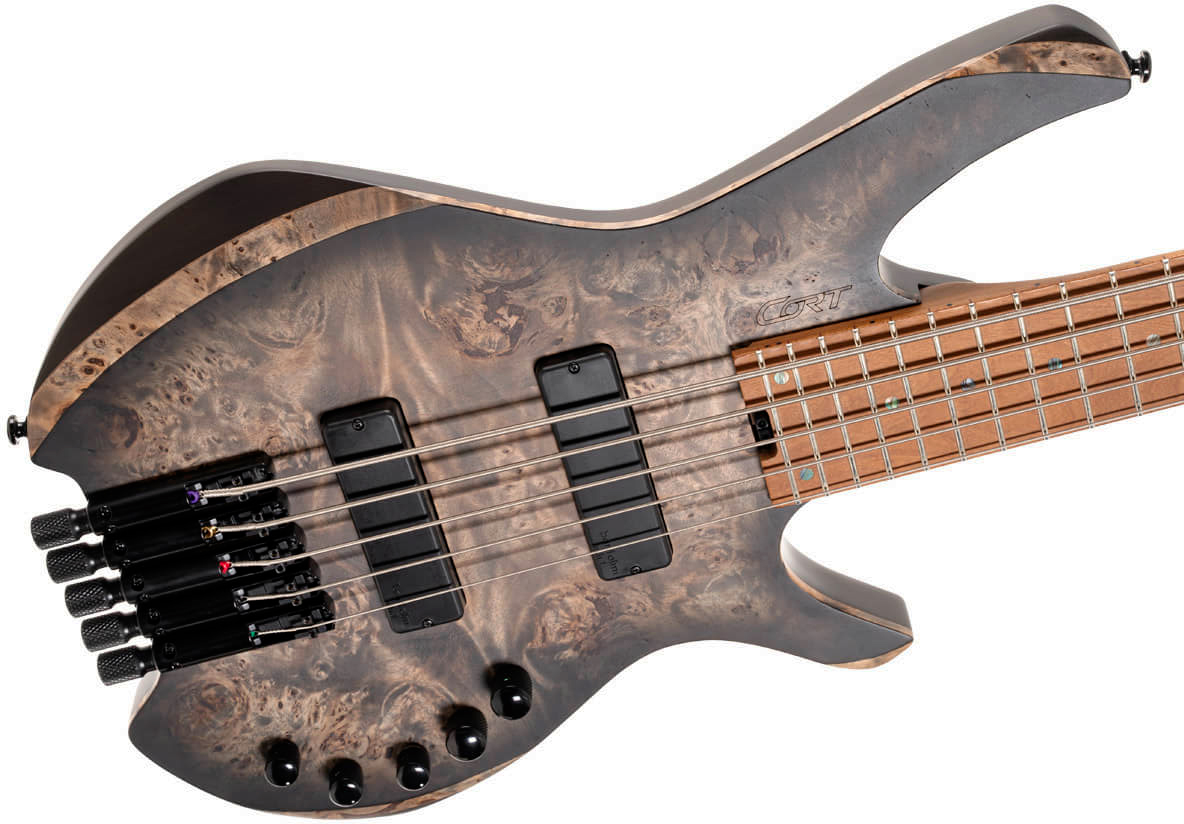 Cort Space 5c Artisan Active Bartolini Mn - Matte Star Dust Black - Bajo eléctrico de cuerpo sólido - Variation 8