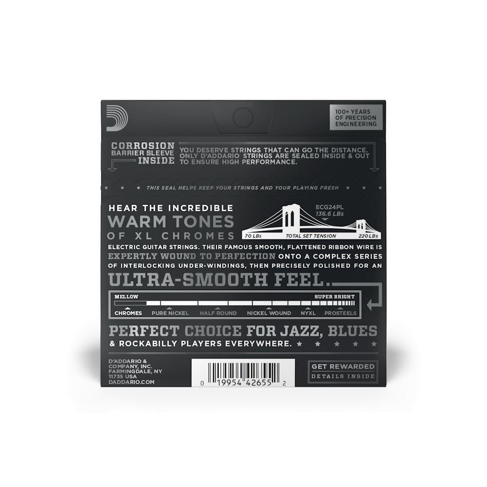 D'addario Jeu De 6 Cordes 11-50 Jazz Light, Plain Third, Xl Chromes Electric Guitar Strings - Cuerdas guitarra eléctrica - Variation 6