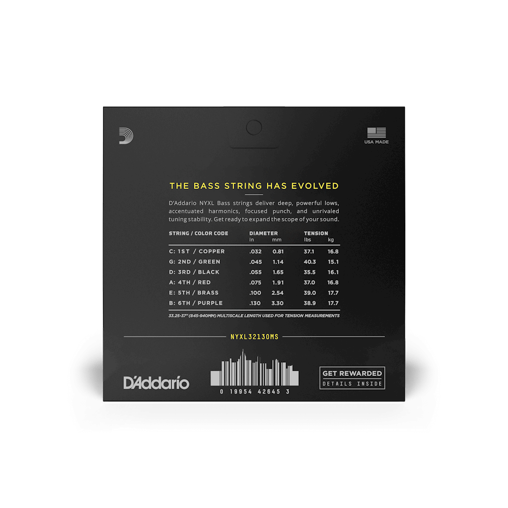 D'addario Jeu De 6 Cordes 32-130 Hybrid Light 6-string, Multiscale, Nyxl Bass Guitar Strings - Cuerdas guitarra eléctrica - Variation 2