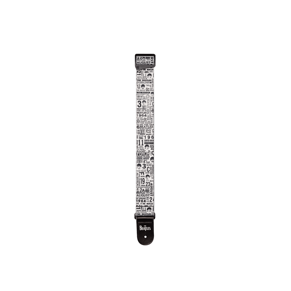 D'addario 50btl13 Beatles 1964 Us Tour Ticket Stubs Guitar Strap, Black And White - Correa - Variation 2