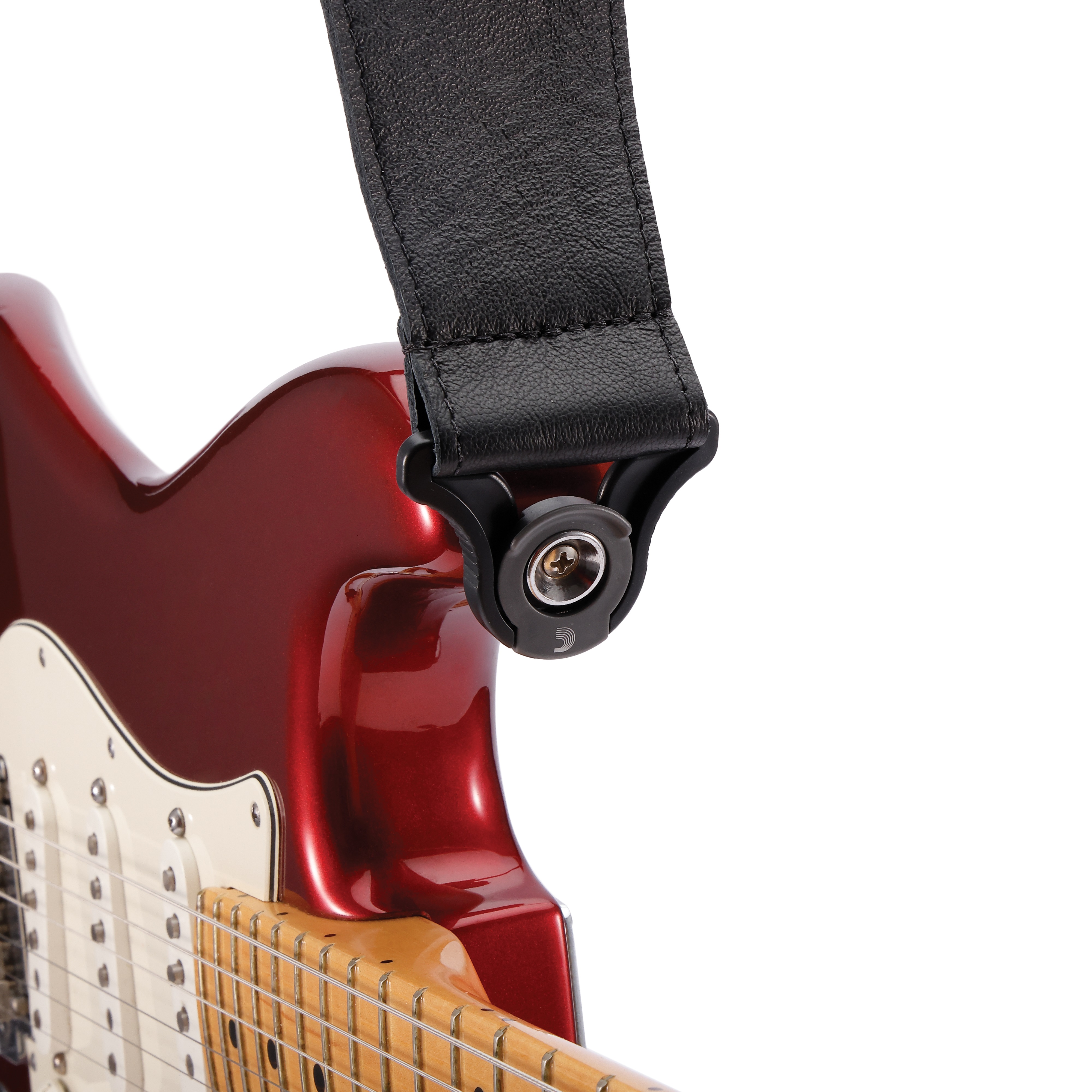 D'addario Auto Lock Cuir Guitar Strap Black Largeur 6,3 Cm - Correa - Variation 3