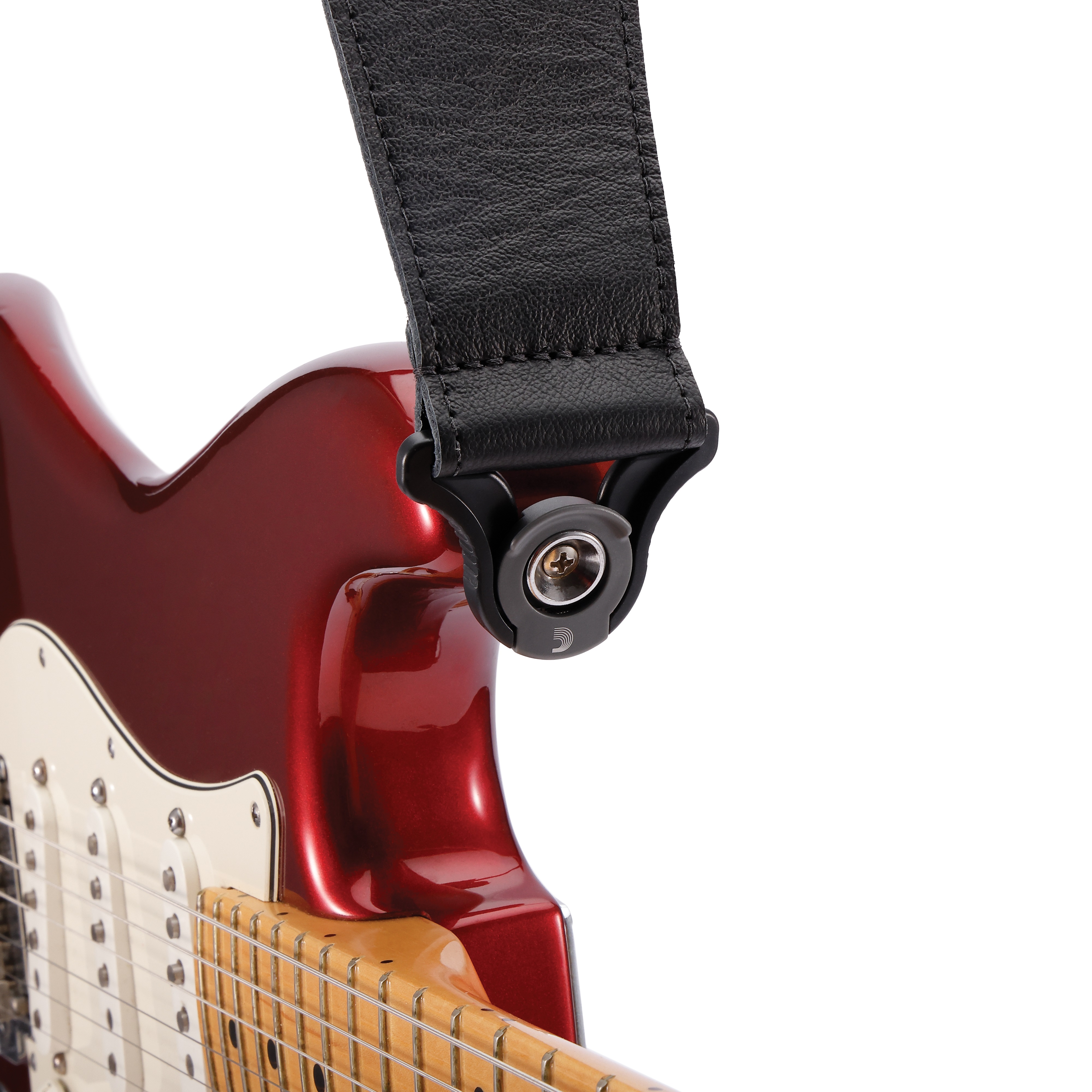 D'addario Auto Lock Cuir Guitar Strap Black Largeur 7,6 Cm - Correa - Variation 3