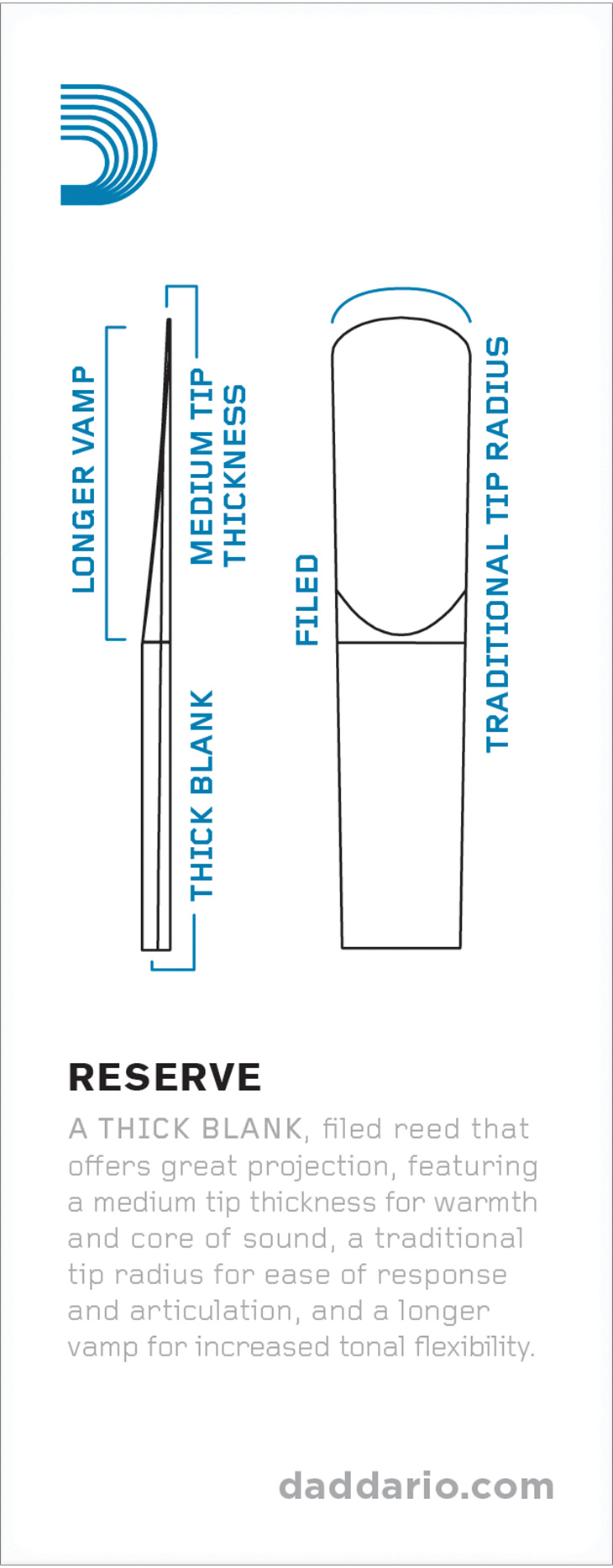 D'addario Der0525 - Caña para clarinete - Variation 1