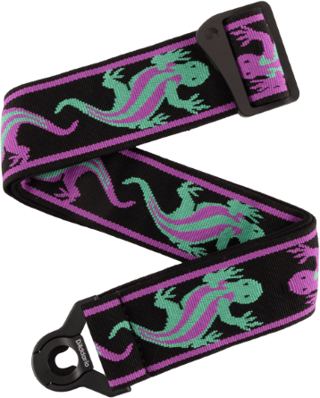 D'addario 50balpw01 Auto Lock Vintage Planet Waves, Lizards Green/purple - Correa - Main picture