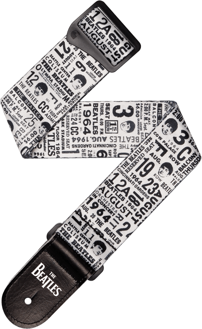 D'addario 50btl13 Beatles 1964 Us Tour Ticket Stubs Guitar Strap, Black And White - Correa - Main picture