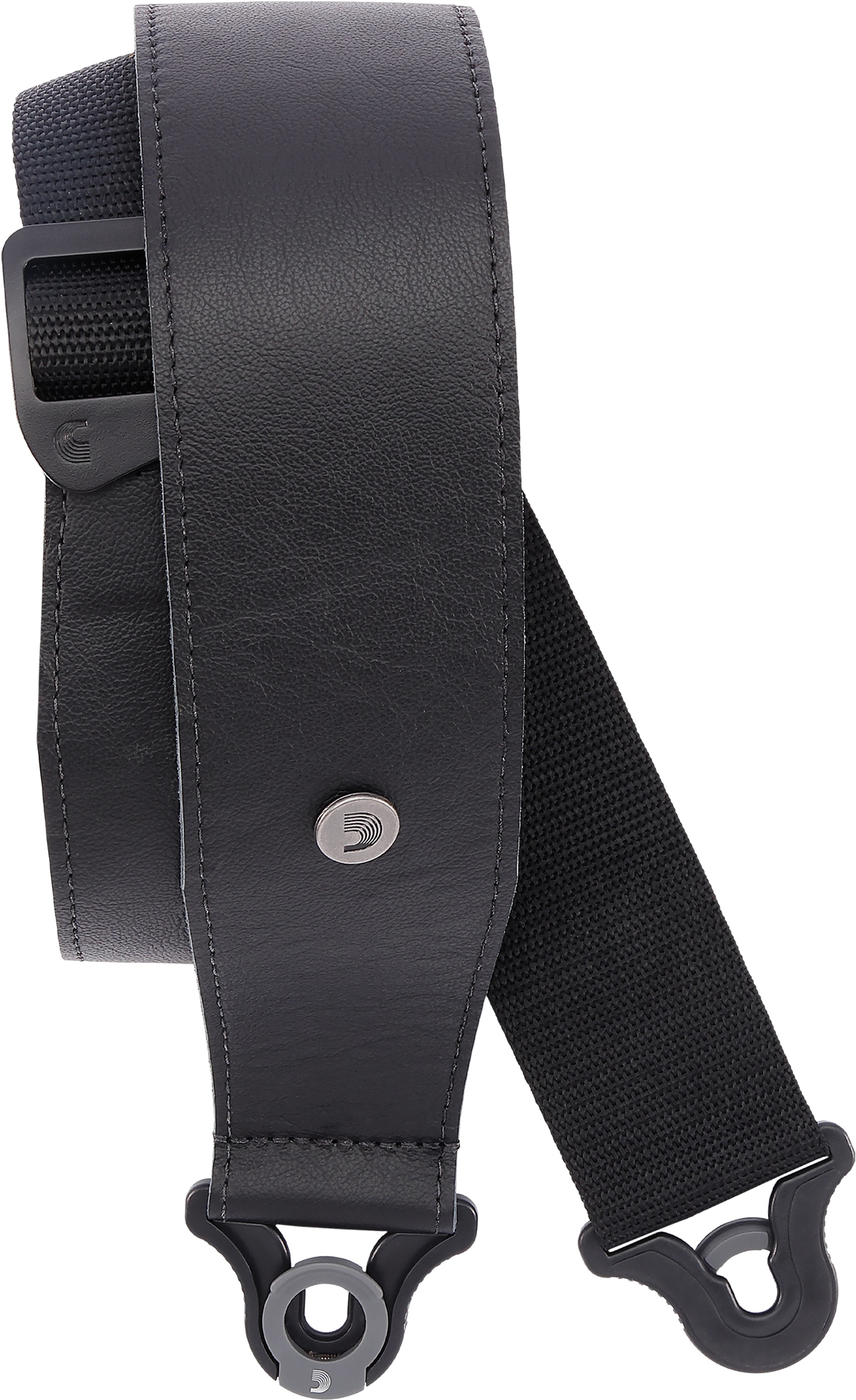 D'addario Auto Lock Cuir Guitar Strap Black Largeur 6,3 Cm - Correa - Main picture