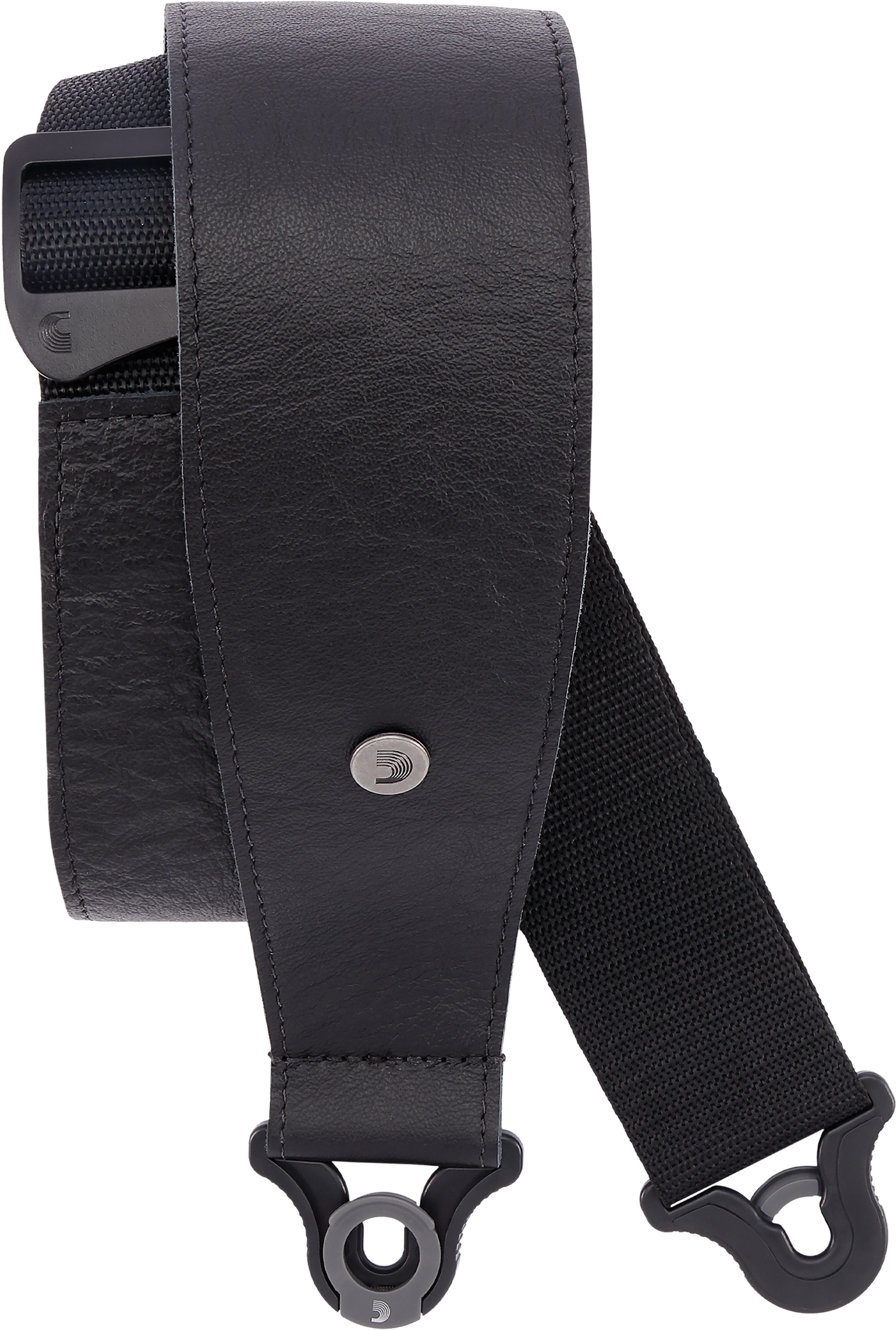 D'addario Auto Lock Cuir Guitar Strap Black Largeur 7,6 Cm - Correa - Main picture