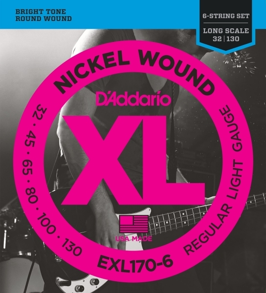 D'addario Basse  Elec 6c Nickelwound 032 130 Exl170 6 - Cuerdas para bajo eléctrico - Main picture