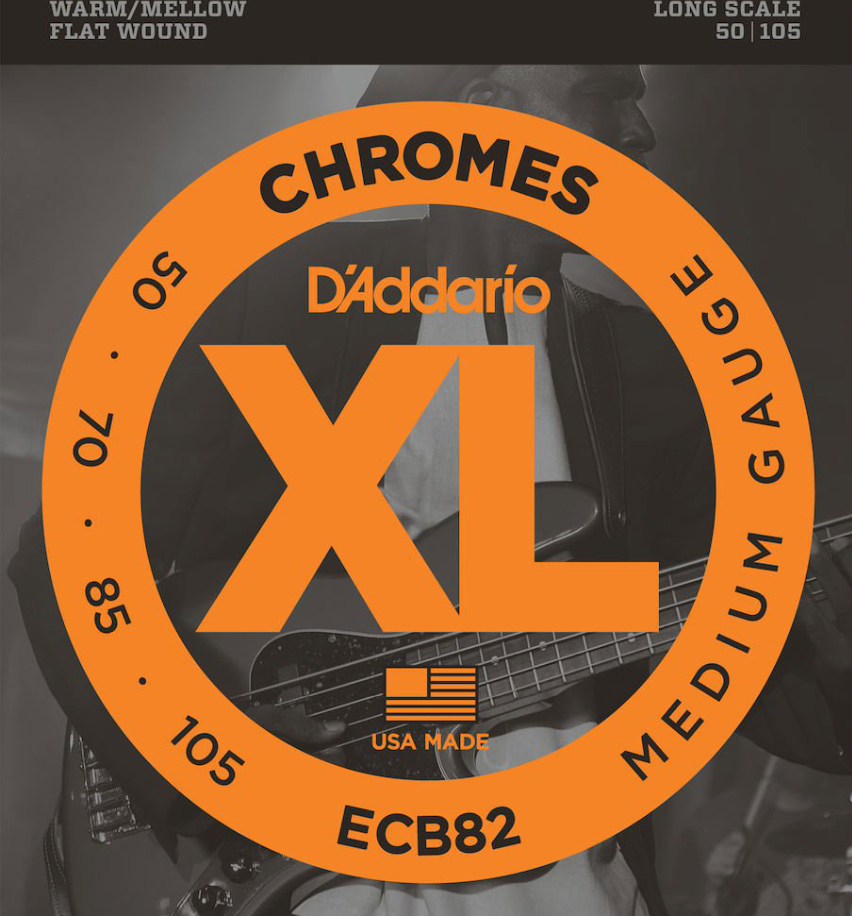 D'addario Ecb82 Chromes Flat Wound Electric Bass Long Scale 4c 50-105 - Cuerdas para bajo eléctrico - Main picture