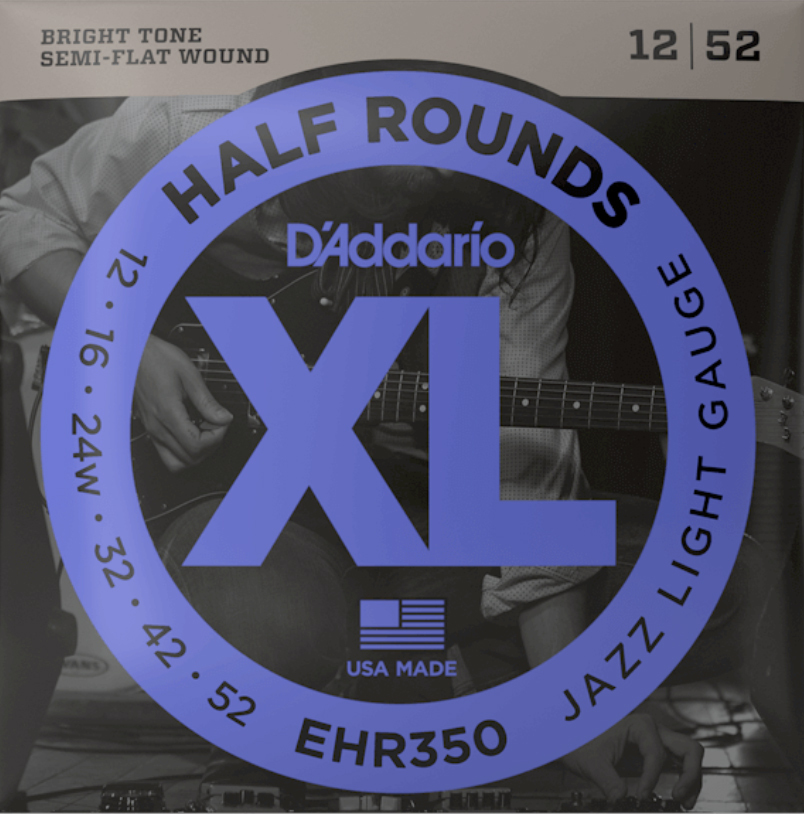 D'addario Ehr350 Half Round Jazz Light Electric Guitar 12-52 - Cuerdas guitarra eléctrica - Main picture