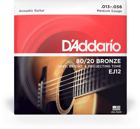 D'addario Ej12 80/20 Bronze Acoustic Guitar Strings, Medium, 13-56 - Cuerdas guitarra acústica - Main picture