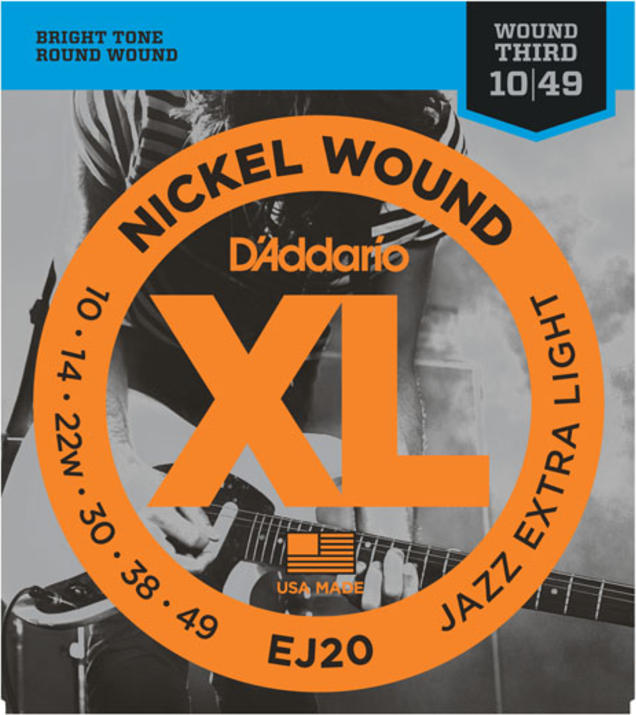 D'addario Jeu De 6 Cordes Ej20 Nickel Wound Jazz Extra Light 10-49 - Cuerdas guitarra eléctrica - Main picture