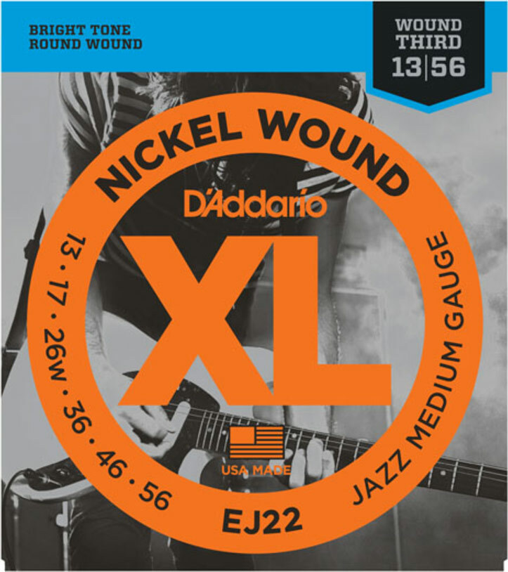D'addario Jeu De 6 Cordes Ej22 Nickel Round Wound Jazz Medium 13-56 - Cuerdas guitarra eléctrica - Main picture