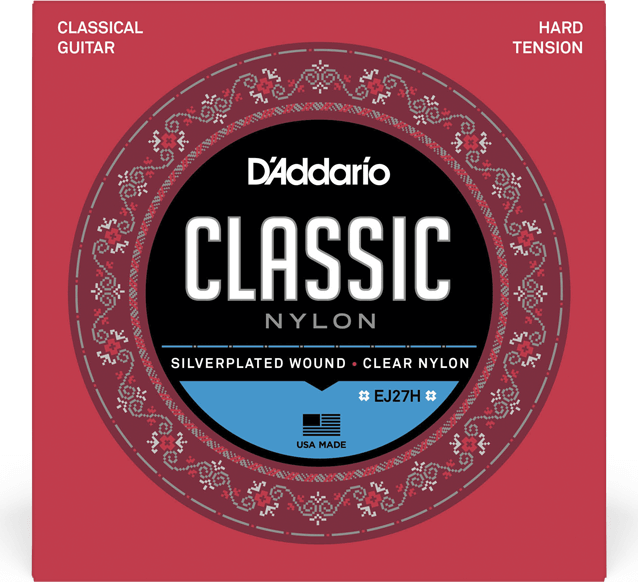 D'addario Ej27h Classic (6) Silver Plated Wrap, Nylon Core, Clear Student Nylon Trebles - Cuerdas guitarra clásica nylon - Main picture