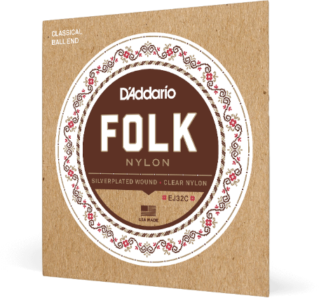 D'addario Ej32c Folk Nylon Ball End Silver Wound - Cuerdas guitarra acústica - Main picture