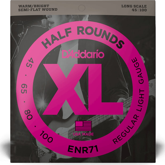 D'addario Jeu De 4 Cordes Enr71 Bass (4) Half Rounds Regular Light / Long Scale 45-100 - Cuerdas para bajo eléctrico - Main picture