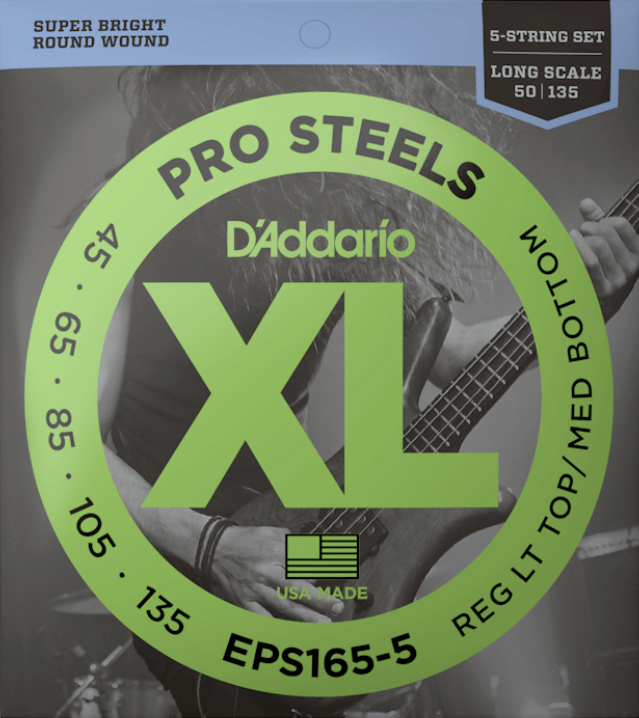 D'addario Eps165 Prosteels Round Wound Electric Bass Long Scale 4c 45-105 - Cuerdas para bajo eléctrico - Main picture