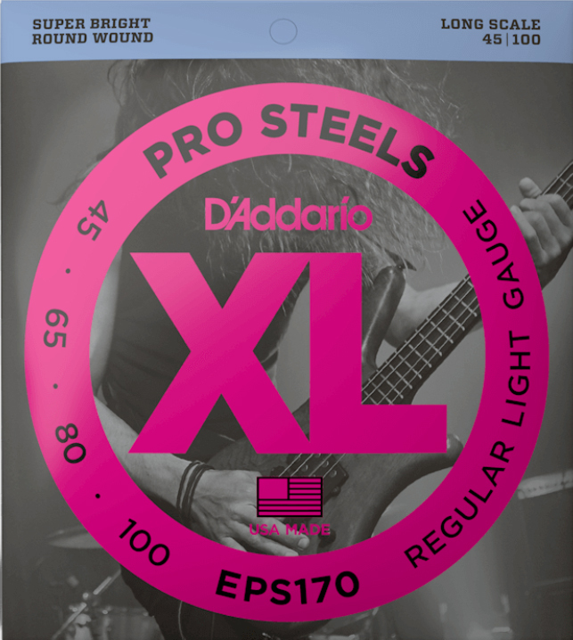 D'addario Eps170 Prosteels Round Wound Electric Bass Long Scale 4c 45-100 - Cuerdas para bajo eléctrico - Main picture