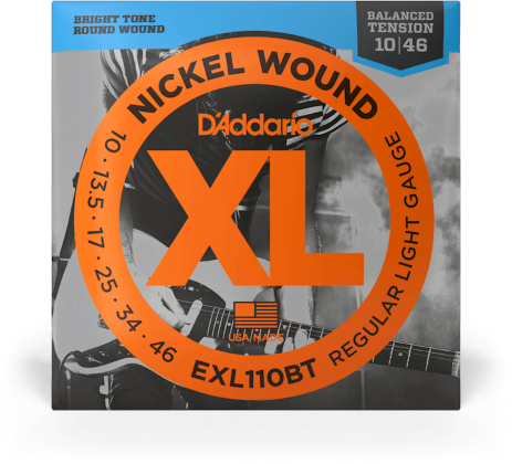 D'addario Jeu De 6 Cordes Exl110bt Nickel Round Wound Balanced Tension Regular Light 10-46 - Cuerdas guitarra eléctrica - Main picture