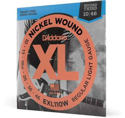 D'addario Exl110w Nickel Wound Regular Light Wound 3rd 10-46 - Cuerdas guitarra eléctrica - Main picture