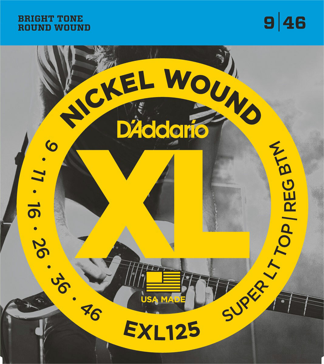 D'addario Jeu De 6 Cordes Exl125 Nickel Round Wound Sltrb 9-46 - Cuerdas guitarra eléctrica - Main picture