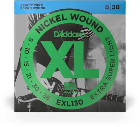D'addario Exl130 Nickel Wound, Extra-super Light, 8-38 - Cuerdas guitarra eléctrica - Main picture