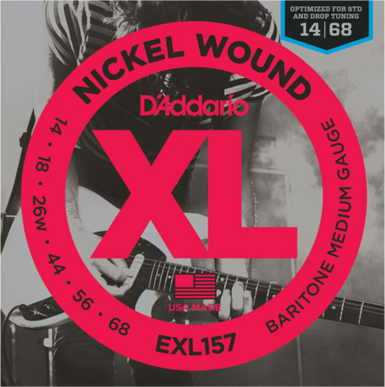 D'addario Jeu De 6 Cordes Exl157 Nickel Round Wound Baritone Medium 14-68 - Cuerdas guitarra eléctrica - Main picture