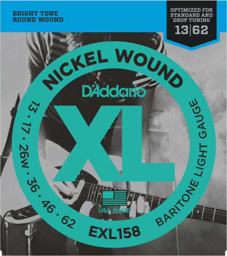 D'addario Jeu De 6 Cordes Exl158 Nickel Round Wound Baritone Light 13-62 - Cuerdas guitarra eléctrica - Main picture