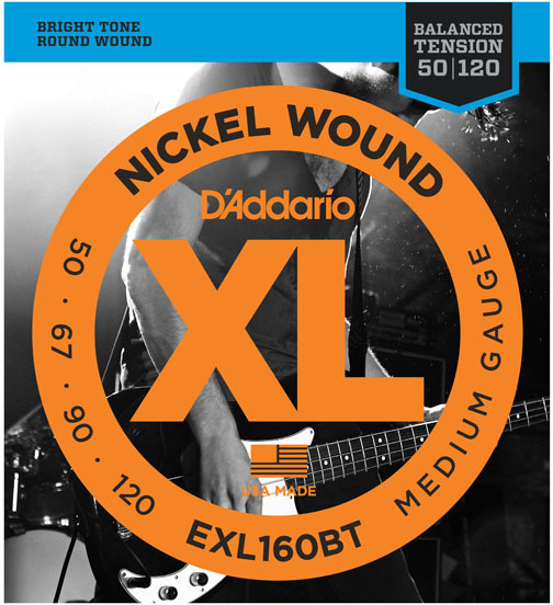 D'addario Exl160bt Nickel Wound Electric Bass Balanced Tension 50-120 - Cuerdas para bajo eléctrico - Main picture