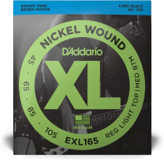 D'addario Jeu De 4 Cordes Exl165 Nickel Round Wound Bass Long Scale Custom Light 45-105 - Cuerdas para bajo eléctrico - Main picture