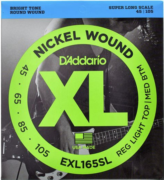D'addario Exl165sl Nickel Round Wound Electric Bass Super Long Scale 4c 45-105 - Cuerdas para bajo eléctrico - Main picture
