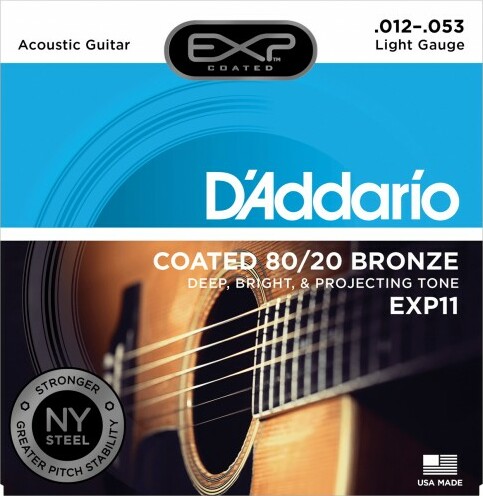 D'addario Exp11ny Coated 80/20 Bronze Extra Light 12-53 - Cuerdas guitarra acústica - Main picture