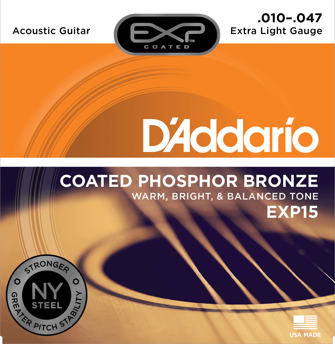 D'addario Exp15ny Coated Phosphor Bronze Extra Light 10-47 - Cuerdas guitarra acústica - Main picture