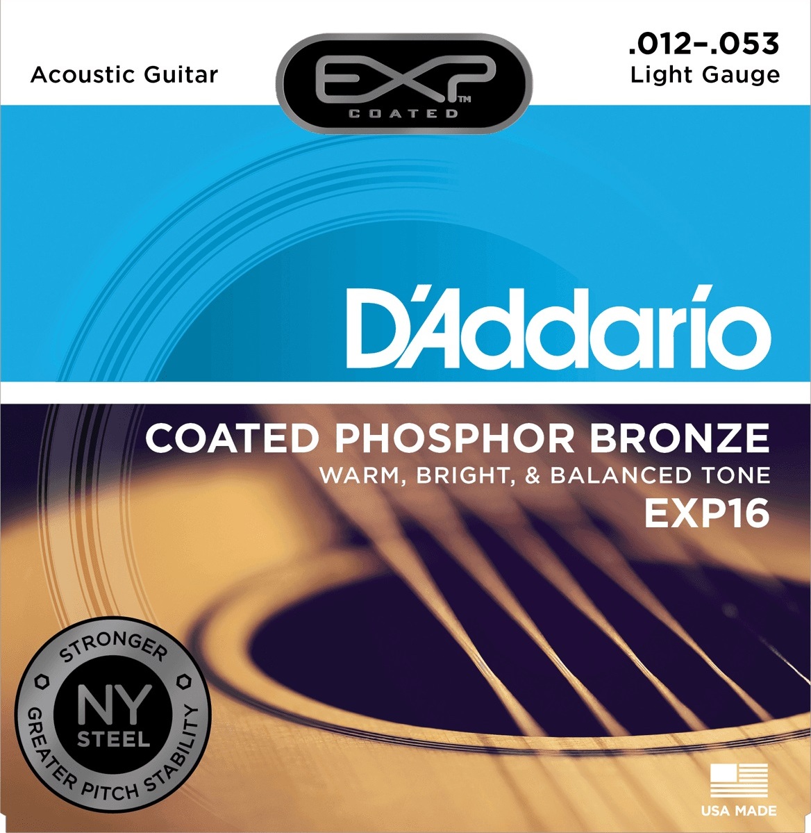 D'addario Exp16ny Coated Phosphor Bronze Light  12-53 - Cuerdas guitarra acústica - Main picture
